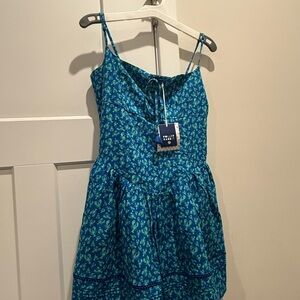 Roller Rabbit Blue Floral Spaghetti-Strap Sundress